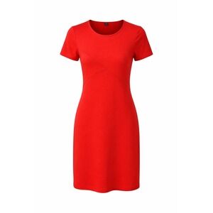 Classic Red Short Sleeve Sheath Dress Geometric Seam Detail Size M Minimalist